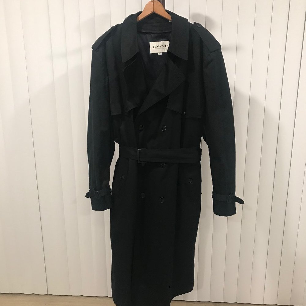 Mens London Fog belted lined trench coat 52 Long